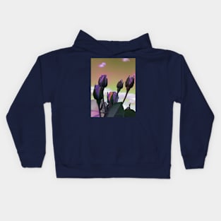 Roses in golden sky Kids Hoodie